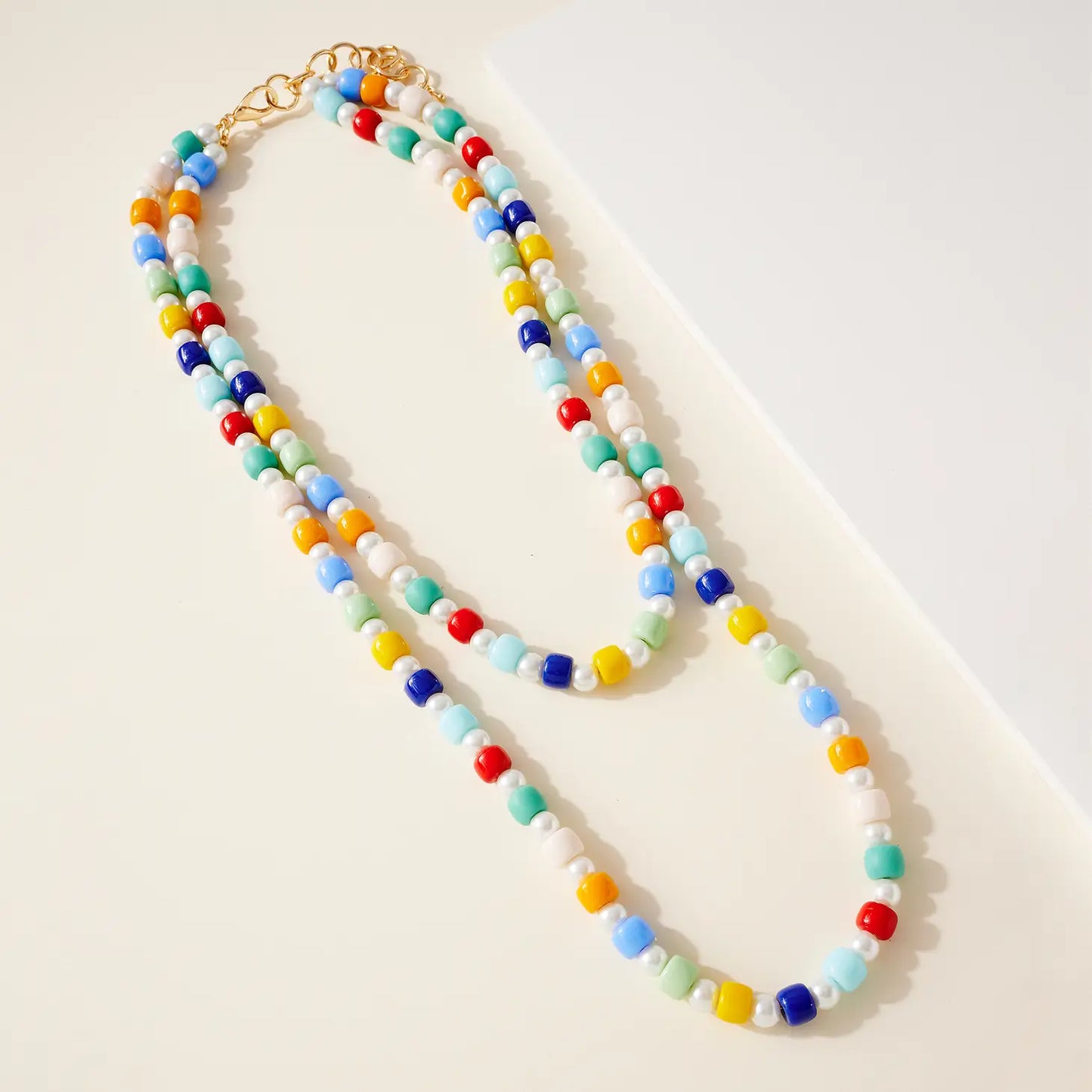 Layered Pearls Beaded Necklace 28"