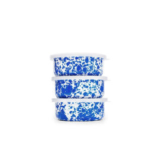 Splatter 3 Piece Storage Bowl Set - Blue