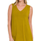 V Neck Tank - Olive Mustard