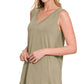 V Neck Tank - Khaki