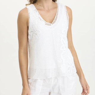 Chariss Crochet Tank Top (White)