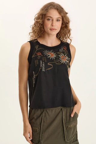 Katrine Soft Twill Embroidered Artisan Tank