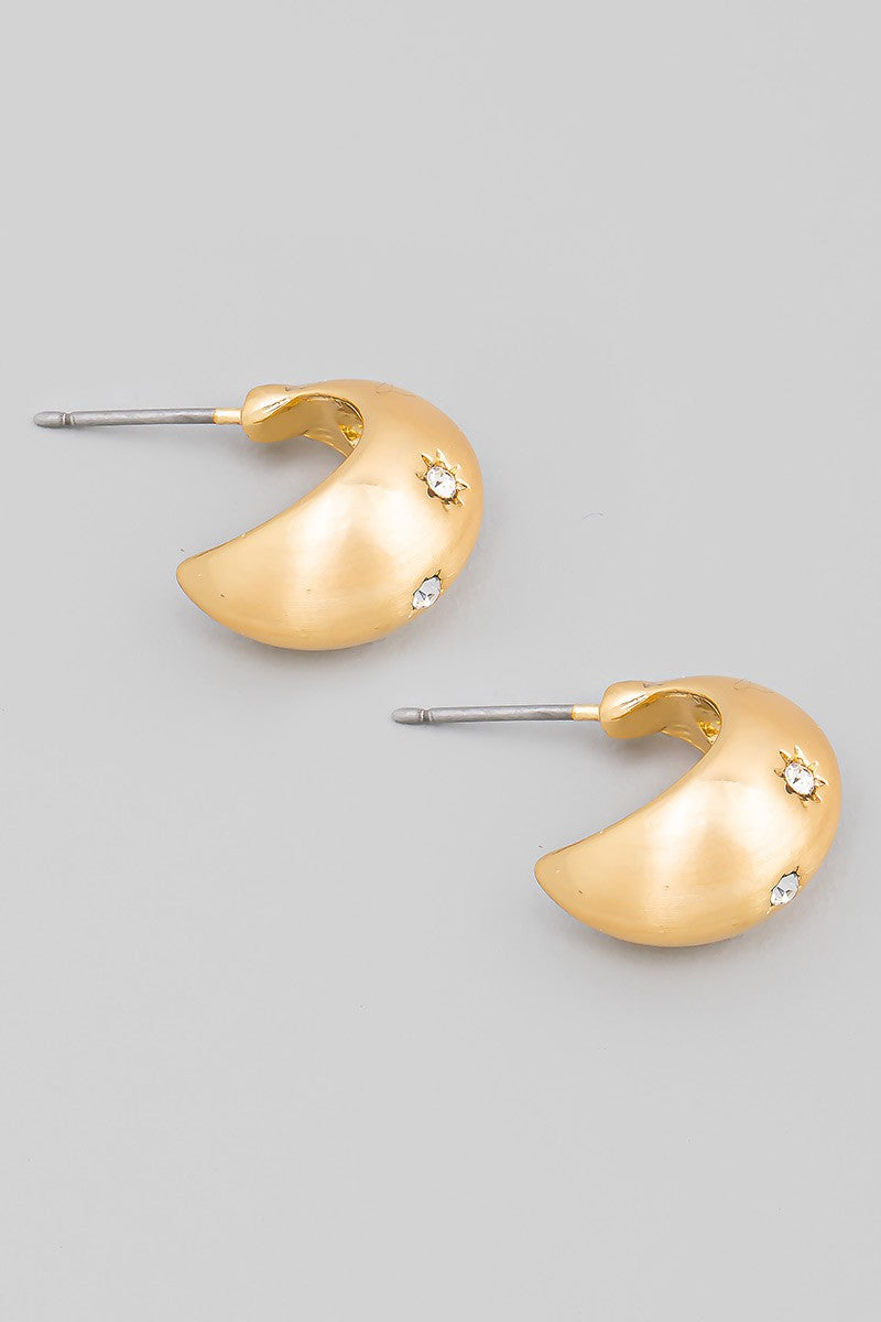 Mini Irregular Post Hoop Earrings Silver/Gold