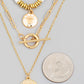 Layered Chain Coin Pendant Necklace