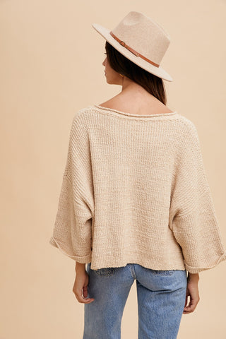 Low Gauge 3/4 Sleeve Sweater