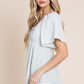 Light Sage Split Neck Crinkled Blouse