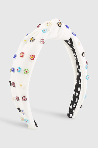 Millefiori Flower Beads Topknot Headband