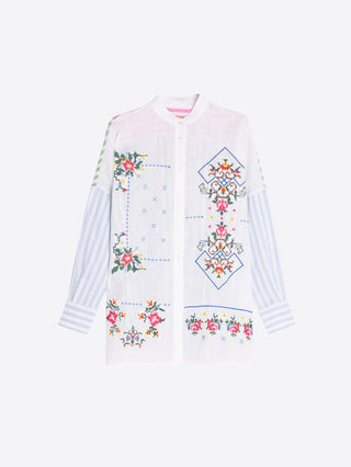 White Shirt with Embroidery