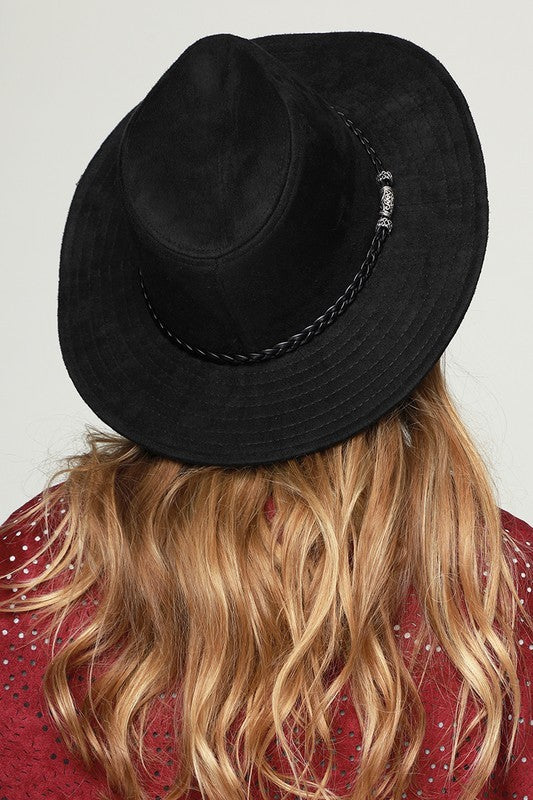 Faux Suede Panama Hat