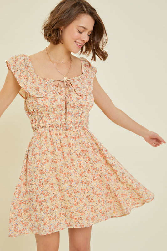 Convertible Floral Off-Shoulder Mini Dress