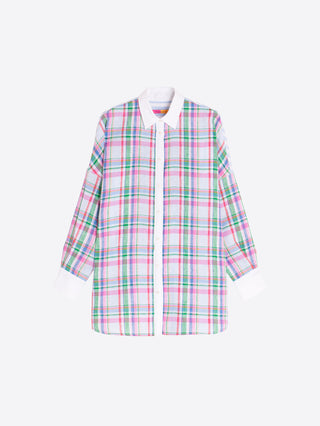 Multicolored Plaid Shirt w/ White Collar