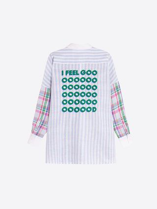 Multicolored Plaid Shirt w/ White Collar