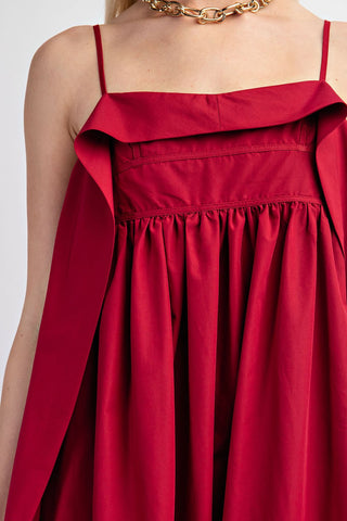 Open Back Midi Dress Tropical Raspberry