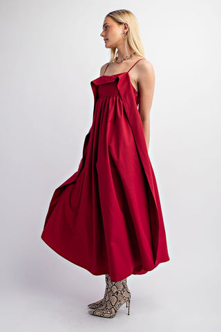 Open Back Midi Dress Tropical Raspberry