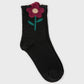 BLACK FLORAL DESIGN KNITTED SOCKS