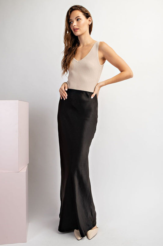 Black Slip Maxi Skirt