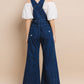 Dark Wide Leg Overalls