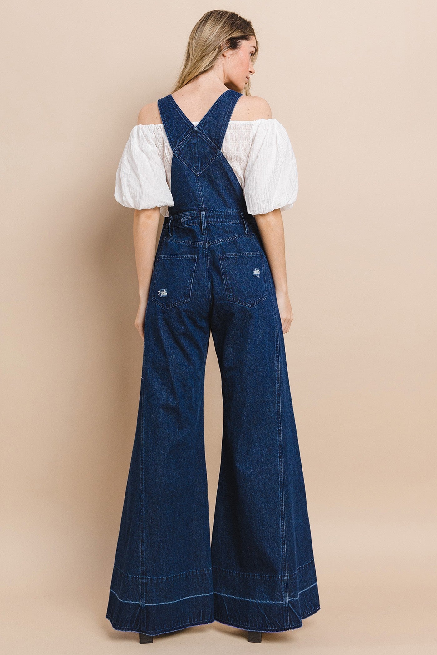 Dark Wide Leg Overalls