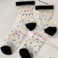 BLACK POLKA DOT CRYSTAL SOCKS