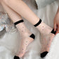 BLACK POLKA DOT CRYSTAL SOCKS