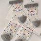 GRAY POLKA DOT CRYSTAL SOCKS