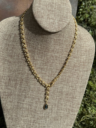 Luxe Necklace w/ Bezel Teardrop