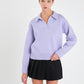 Collar V Neck Knit Lilac