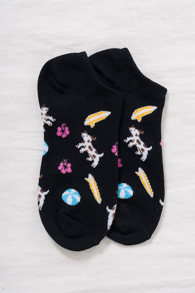 BLACK DOG PATTERN COMFY ANKLE SOCKS