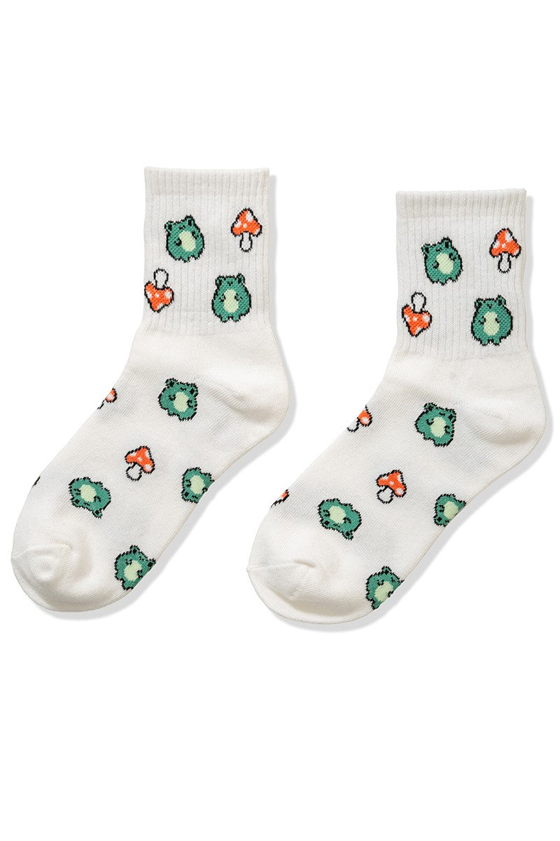 FROG AND MUSHROOM CASUAL SOCKS