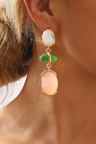 Summer Tiered Geometric Dangle Earrings