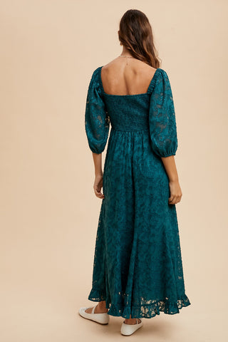 Jacquard Ruffled Maxi Dress