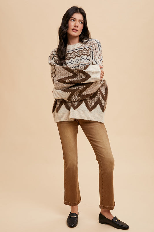 FAIRISLE LOOSE FIT SWEATER TOP