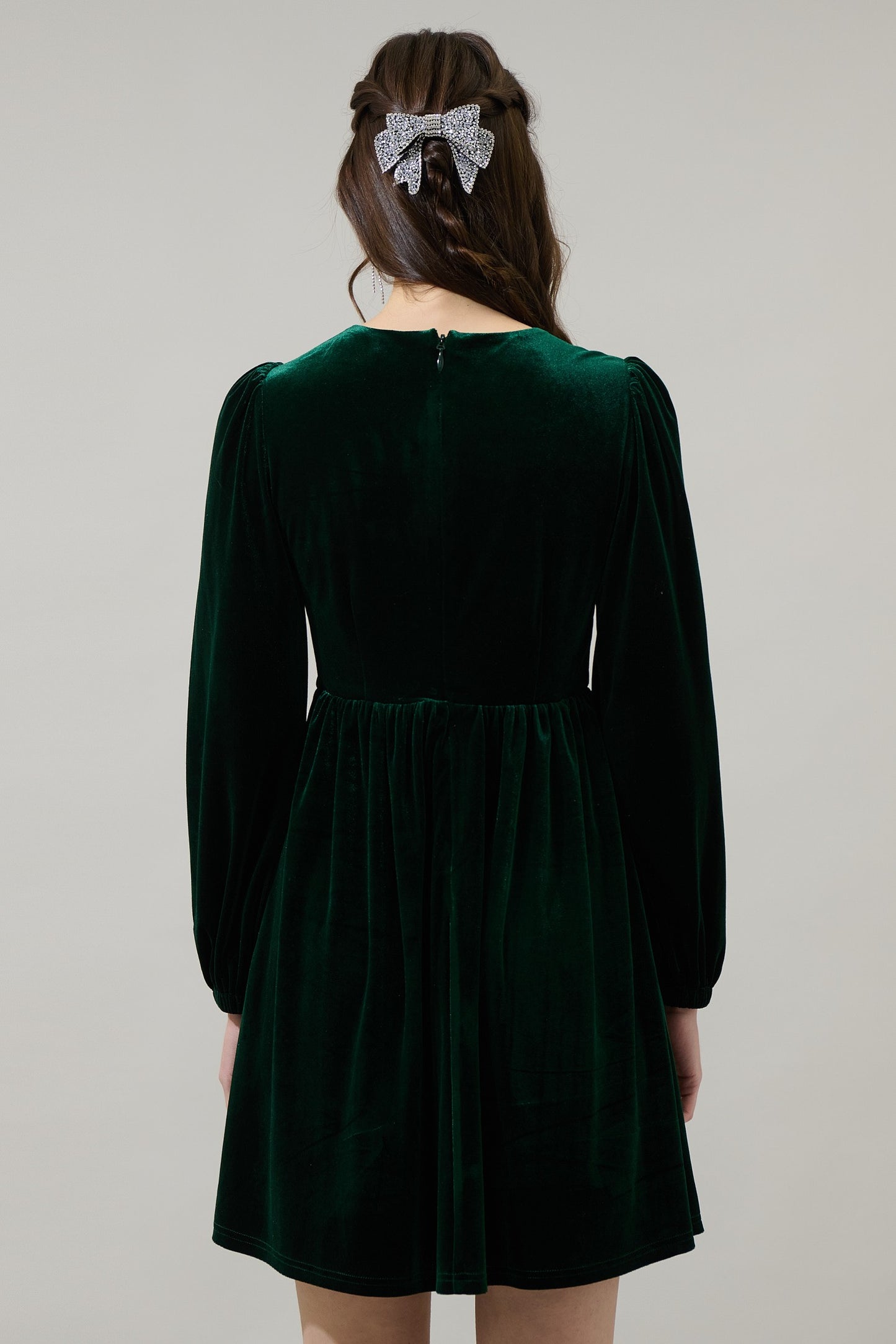 Glow Bow Velvet Dress