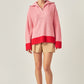 Contrast Zip Pullover Sweater