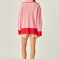 Contrast Zip Pullover Sweater