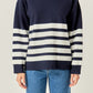 stripe round neck sweater