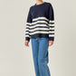 stripe round neck sweater