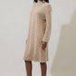 Raven Cable Knit Sweater Midi Dress