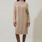 Raven Cable Knit Sweater Midi Dress