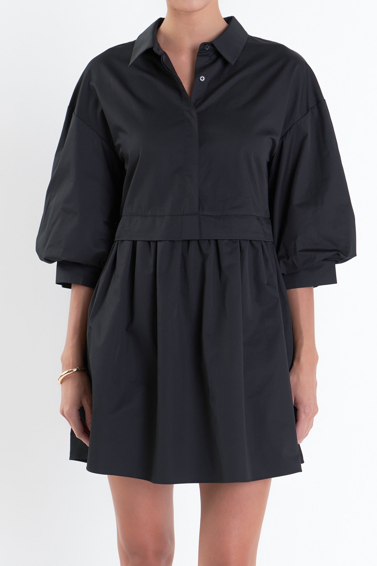 Puff Sleeve Shirt Dress