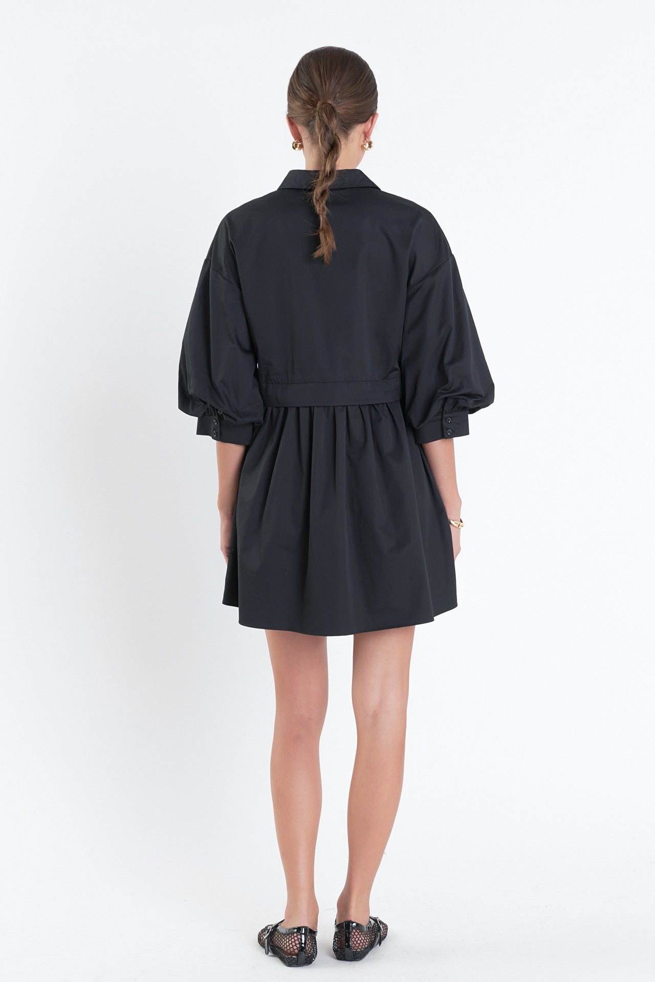 Puff Sleeve Shirt Dress