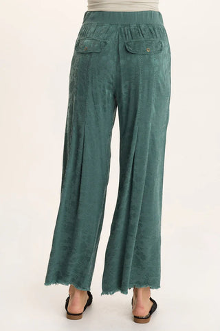 Twaina Textured Satin Soft Volume Wide Leg Pant