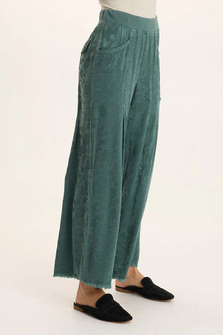 Twaina Textured Satin Soft Volume Wide Leg Pant