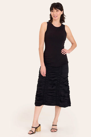 Double Shirred Panel Skirt