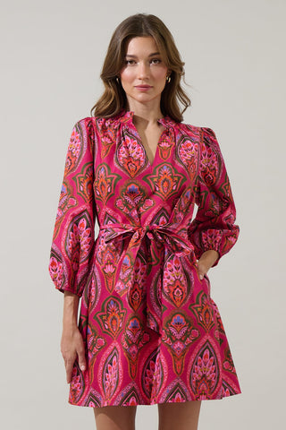 Azura Paisley Poplin Mini Dress
