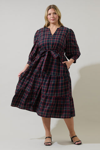 Chapman Plaid Midi Dress