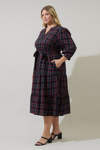 Chapman Plaid Midi Dress