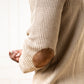 Organic Mock Neck Button Sweater Taupe