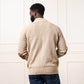 Organic Mock Neck Button Sweater Taupe