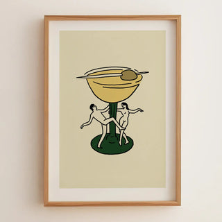 Vintage Martini Wall Art Print Retro Vintage Bar Home Decor